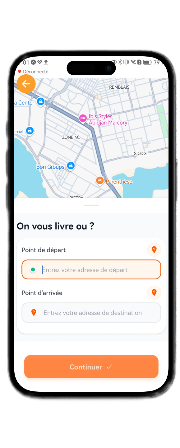 Application ILEX - Interface mobile